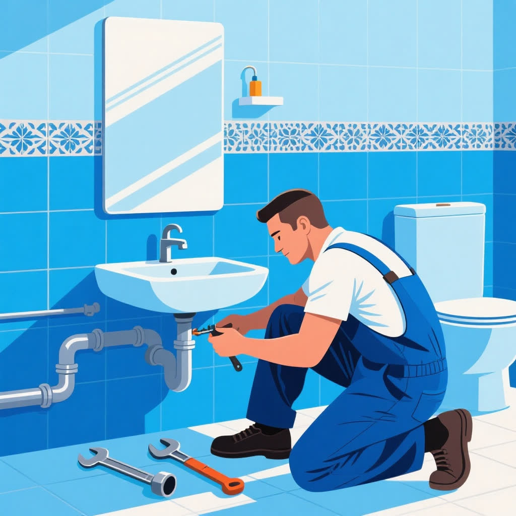 Santexnik boru təmiri görür